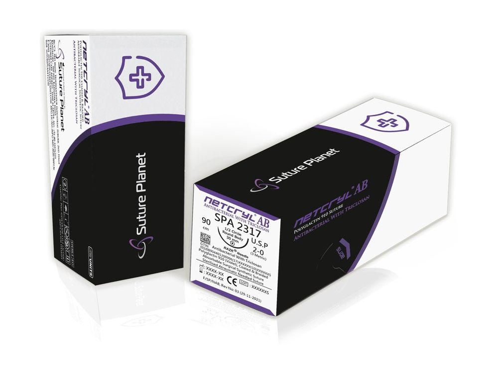 Netcryl AB — Polyglactin 910 + Triclosan, sterile surgical device by Suture Planet