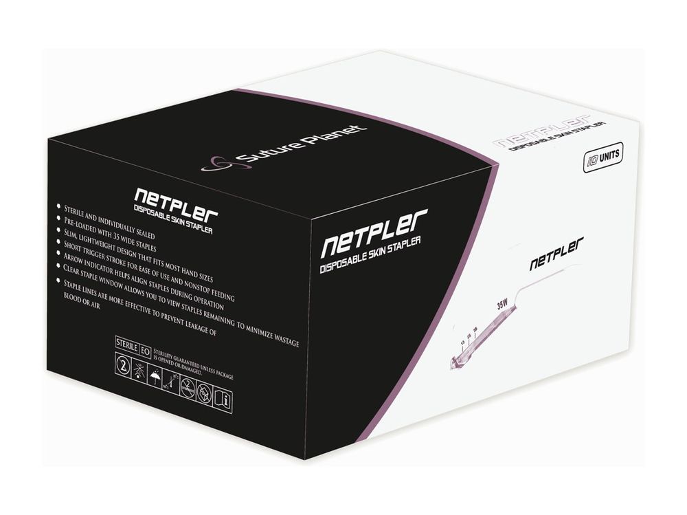 Netpler — Disposable Skin Stapler (35W), sterile surgical device by Suture Planet
